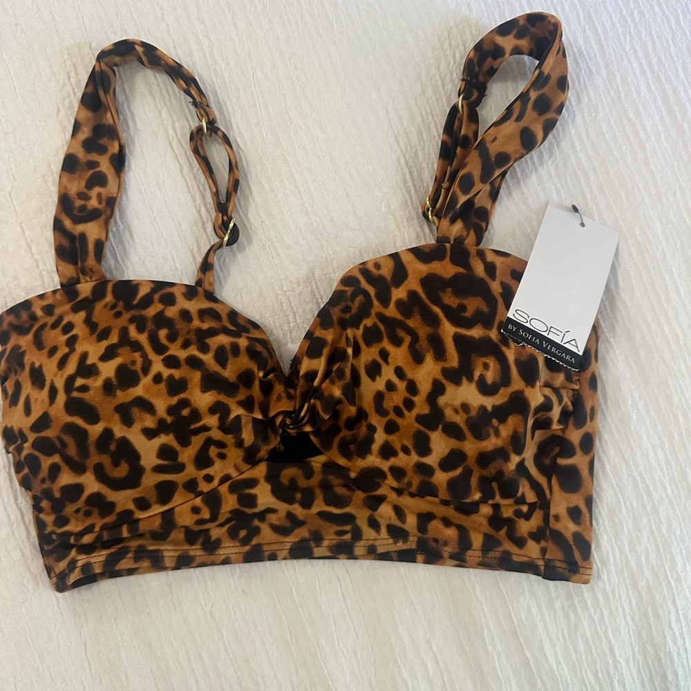 Sofia by Sofia Vergara Leopard Print swim top